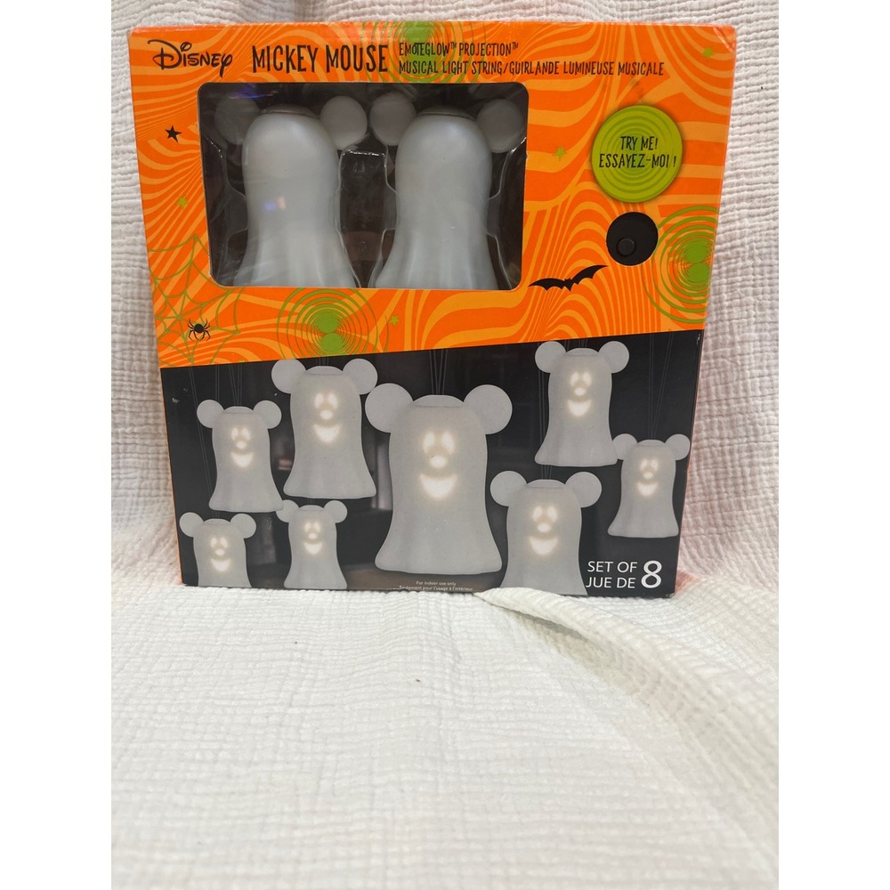 Disney Mickey Mouse Halloween Emoteglow Projection Musical Light String 8ft Set